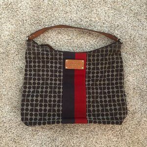 Kate Spade Purse/Brown/Polka Dot/Leather Handle/Red Lining